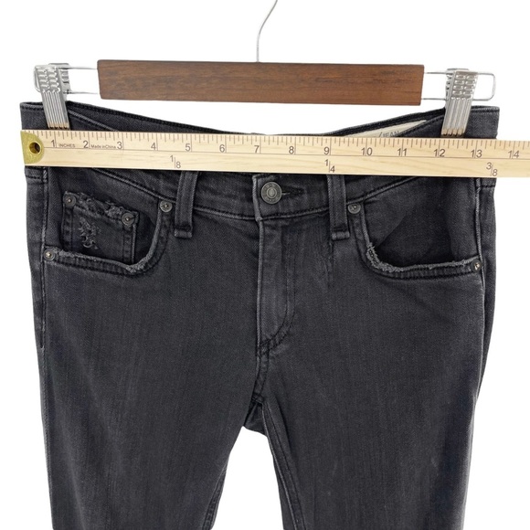 Rag & Bone Black Soft Rock Distressed Skinny Jeans Size 25 - Picture 6 of 8